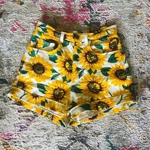 American Apparel High Waisted Sunflower Shorts
